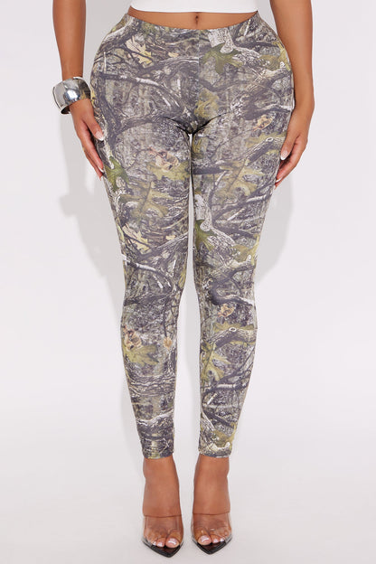 Nowhere In Sight High Rise Camo Legging - Camouflage