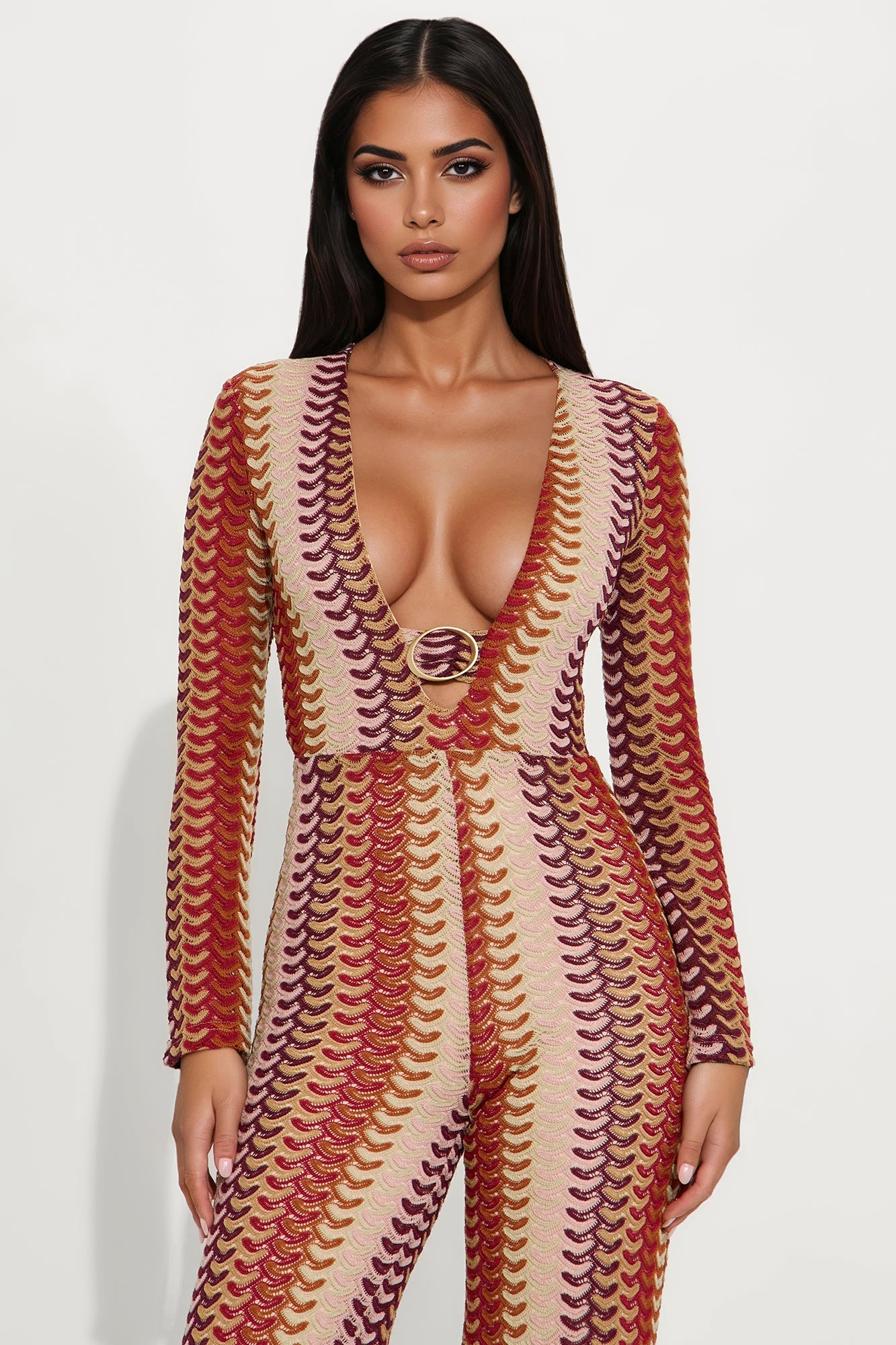 Effortless Look Wide Leg Jumpsuit - Multi Color