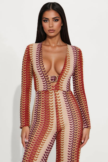 Effortless Look Wide Leg Jumpsuit - Multi Color