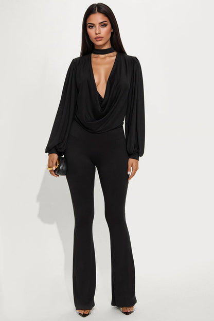 Seraphina Long Sleeve Jumpsuit - Black