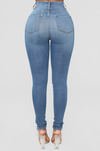 Dare Devil High Rise Skinny Jeans - Medium Blue Wash