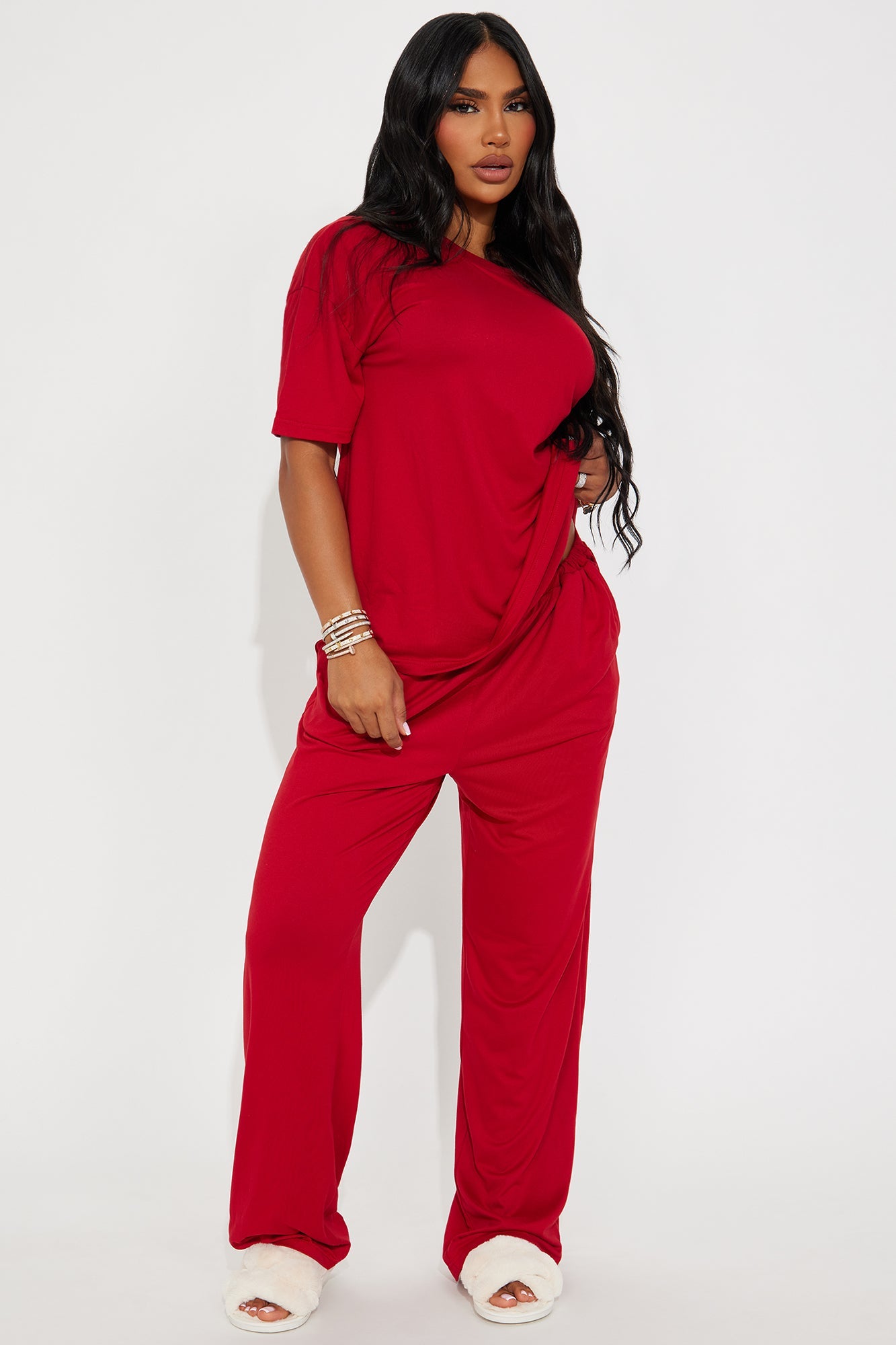 Relax Mood PJ Pant Set - DarkRed
