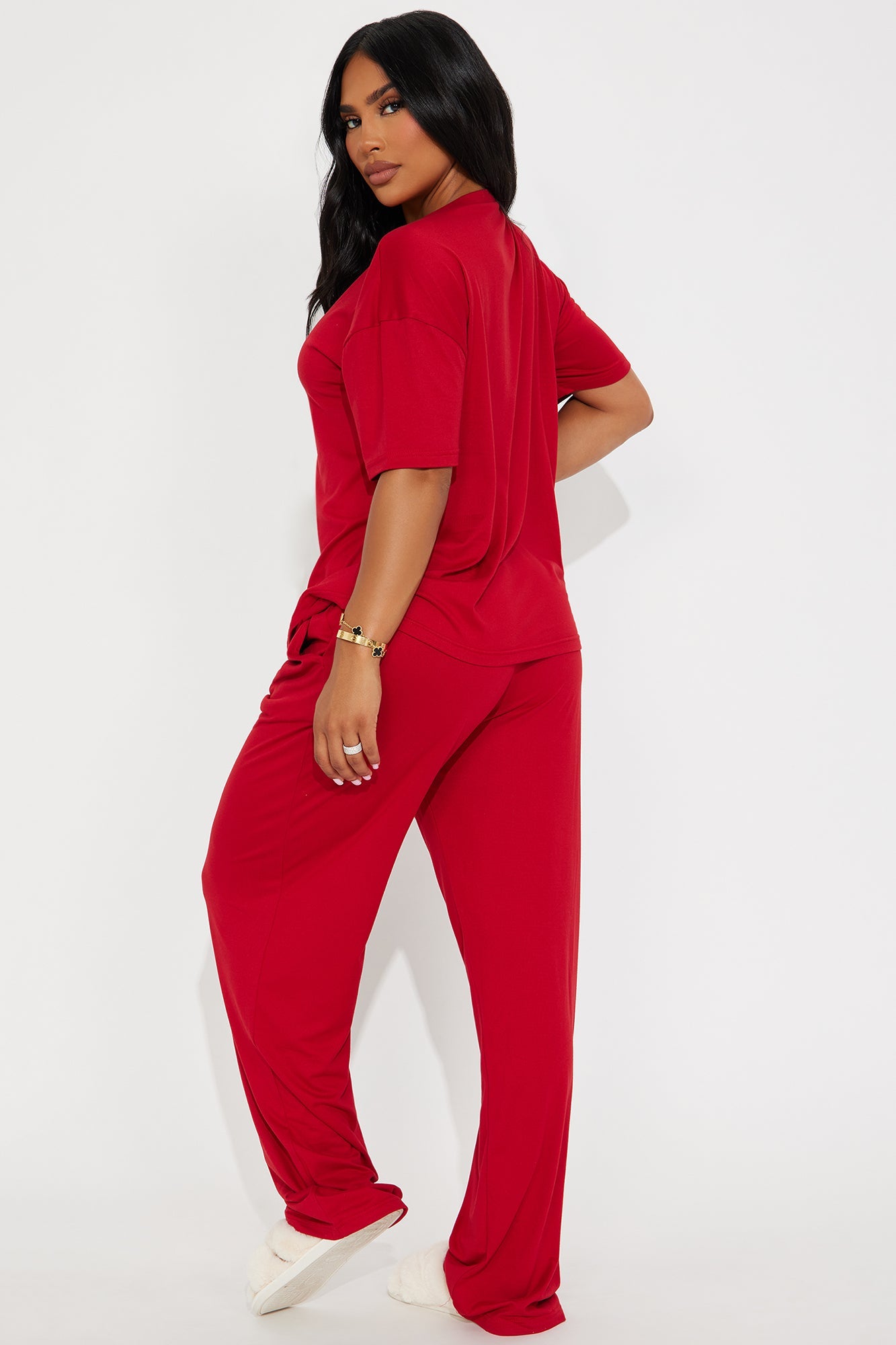 Relax Mood PJ Pant Set - DarkRed