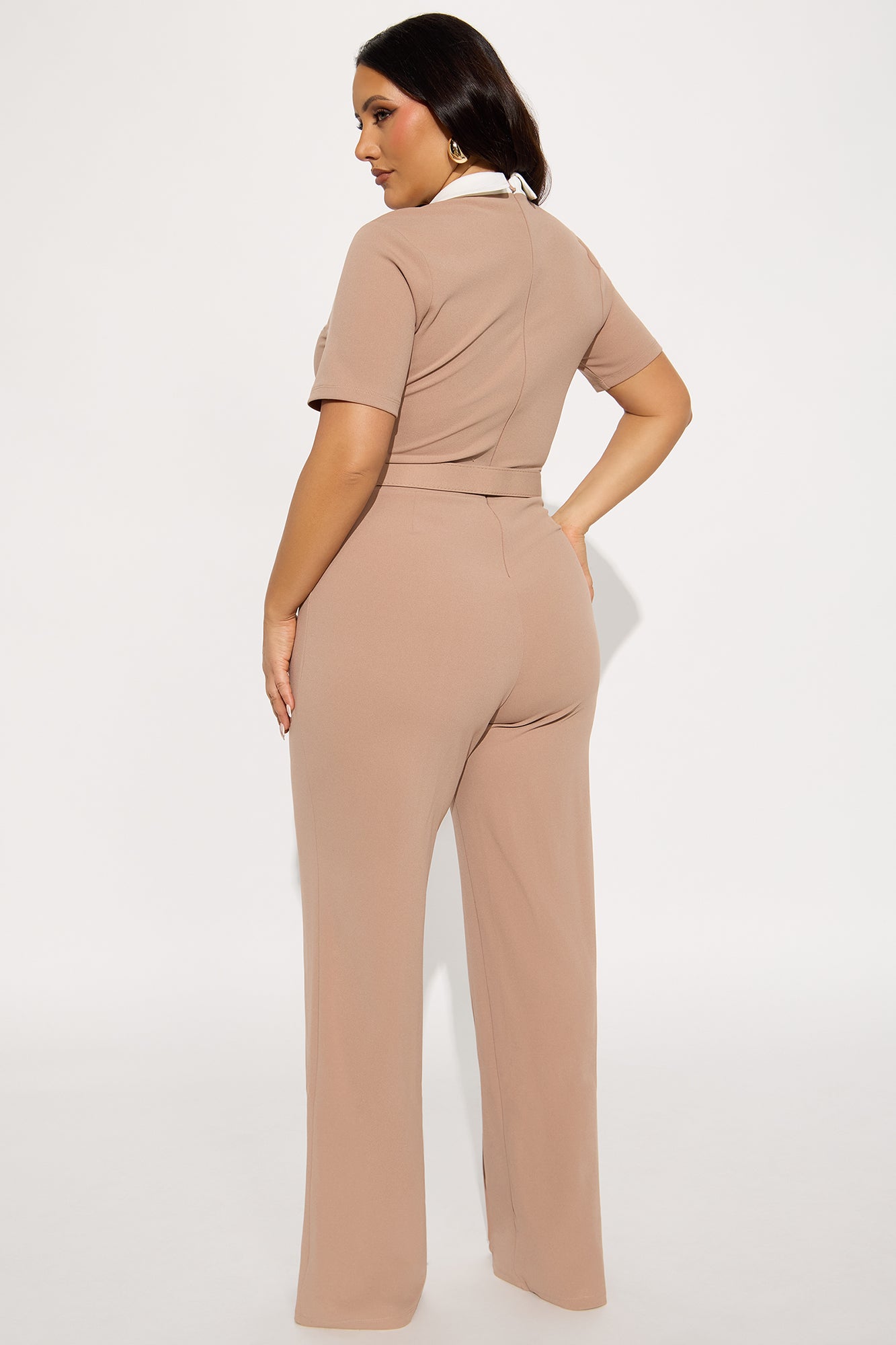 Ella Short Sleeve Jumpsuit - Taupe
