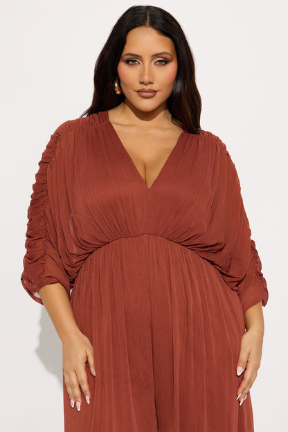 Napa Valley Chiffon Jumpsuit - Rust