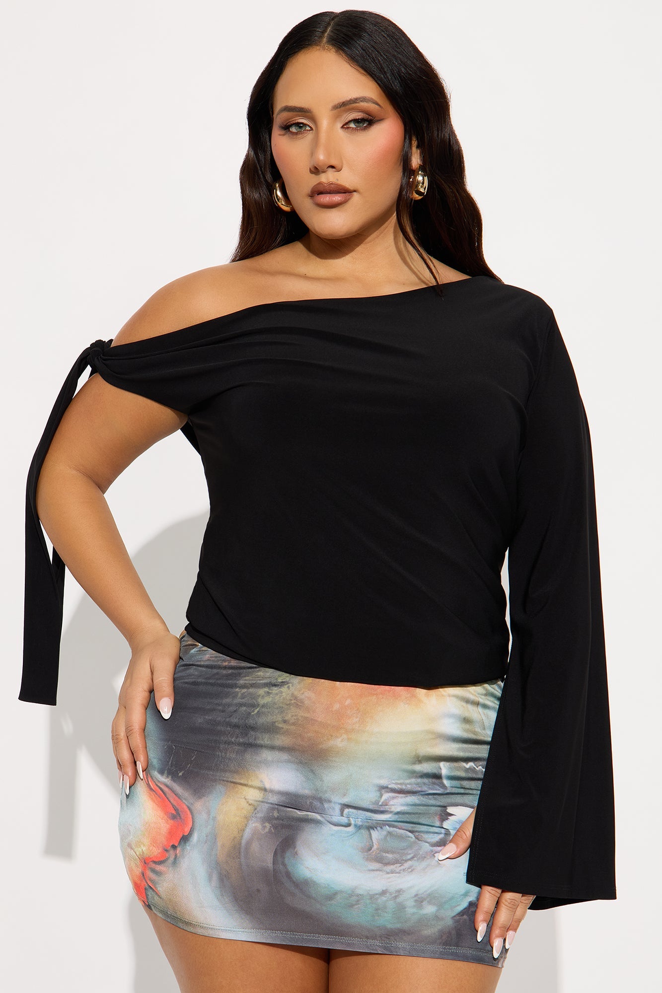 Fortuna Double Lined Off Shoulder Top - Black