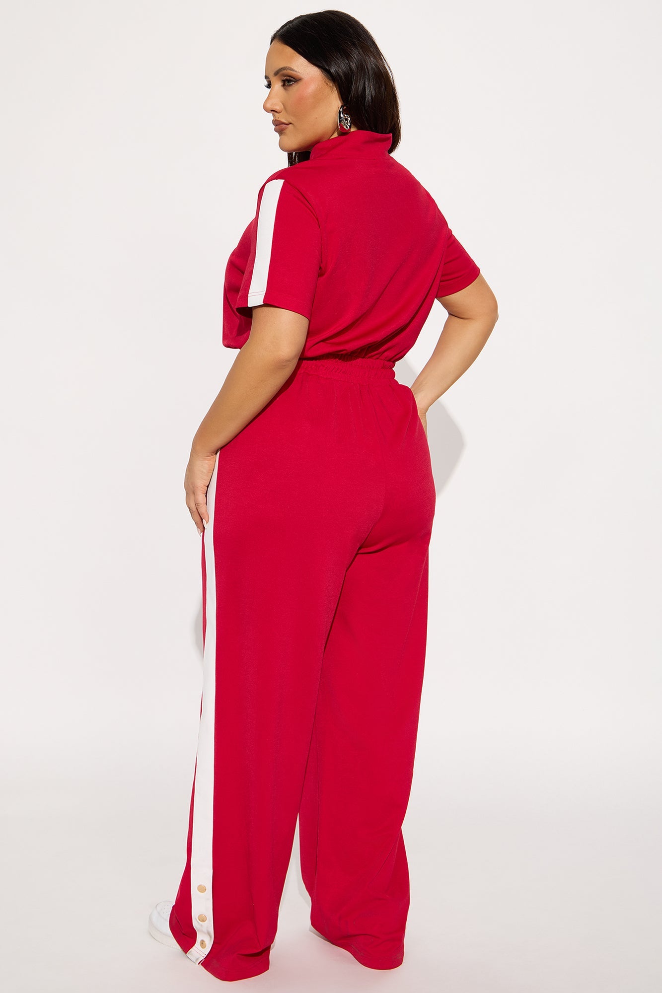Lianna Short Sleeve Jumpsuit - Red