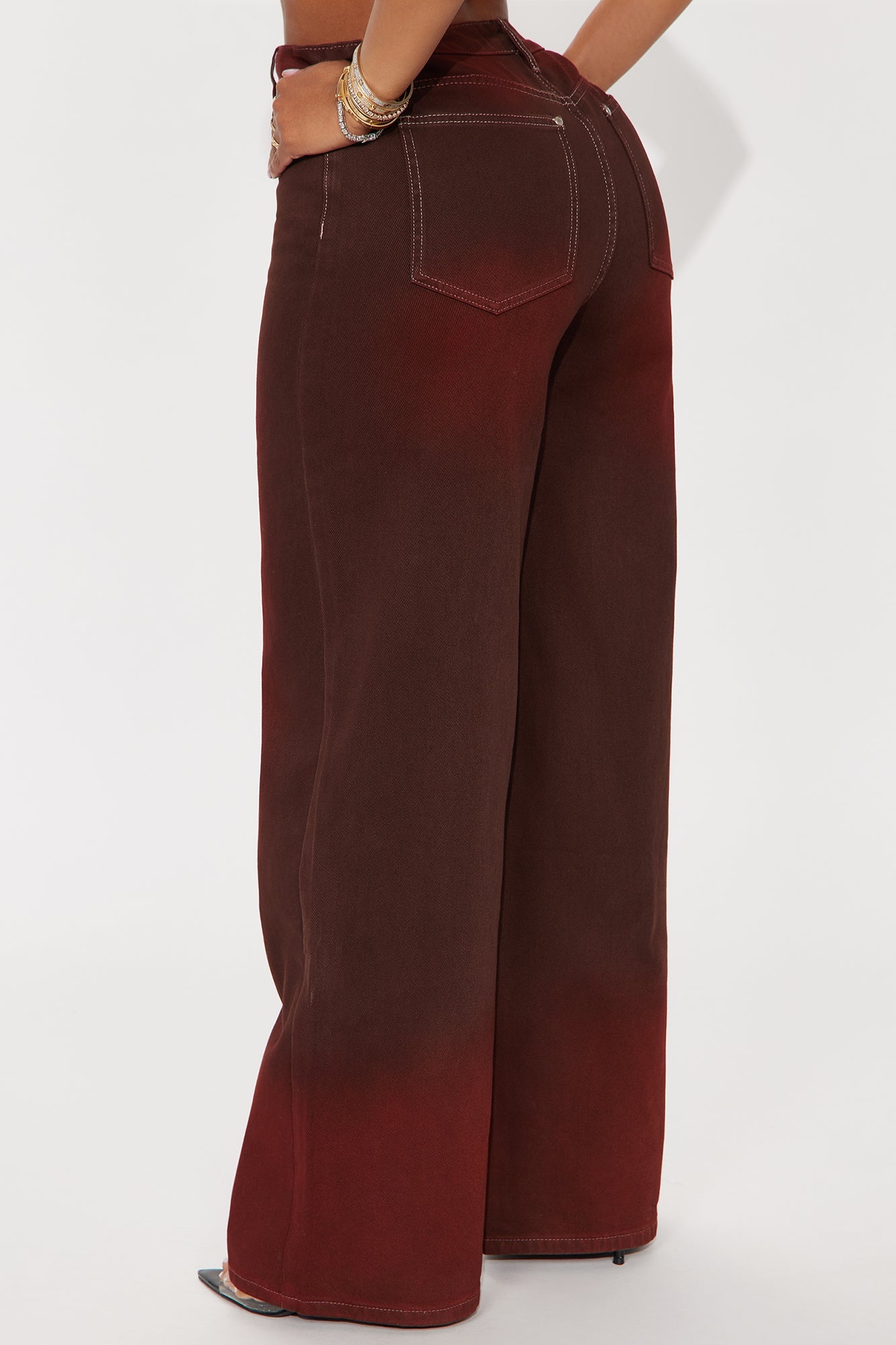 Home Grown Tinted Wide Leg Jeans - Brown