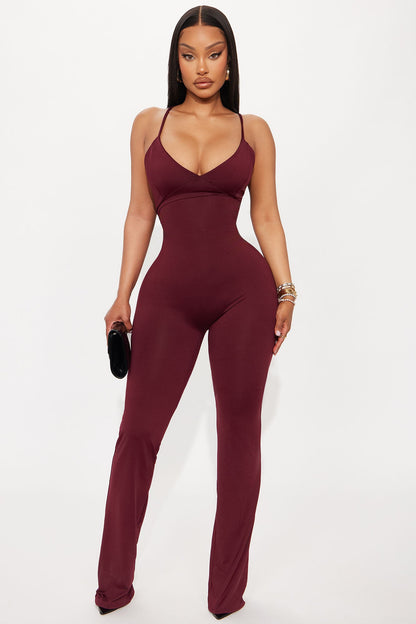 The Sleek Essential Jumpsuit - Wine