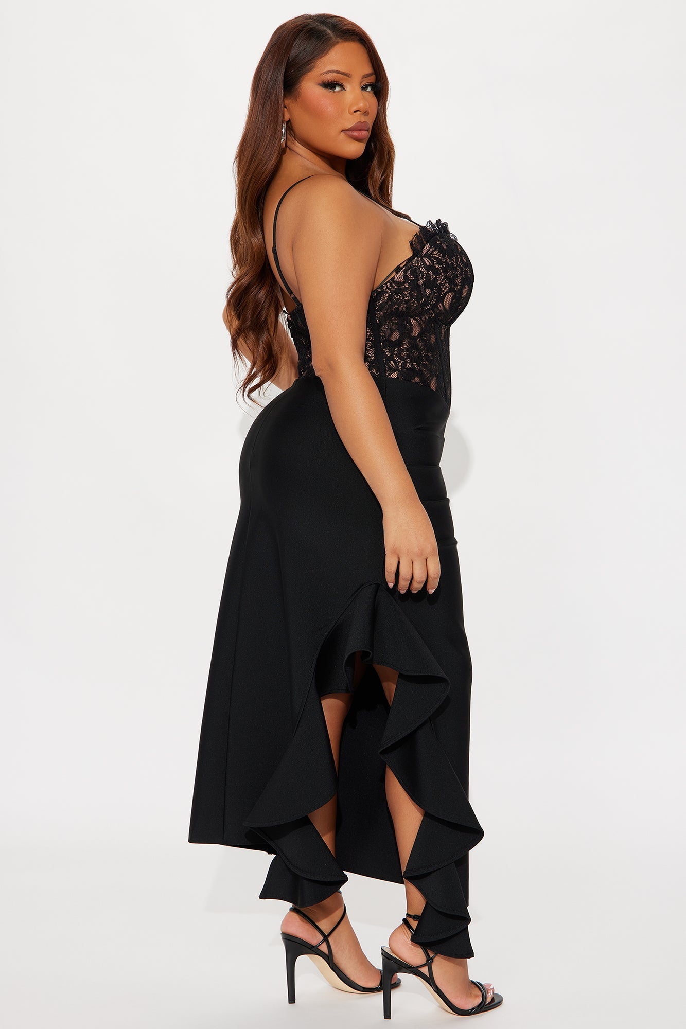 Marlena Corset Bandage Midi Dress - Black