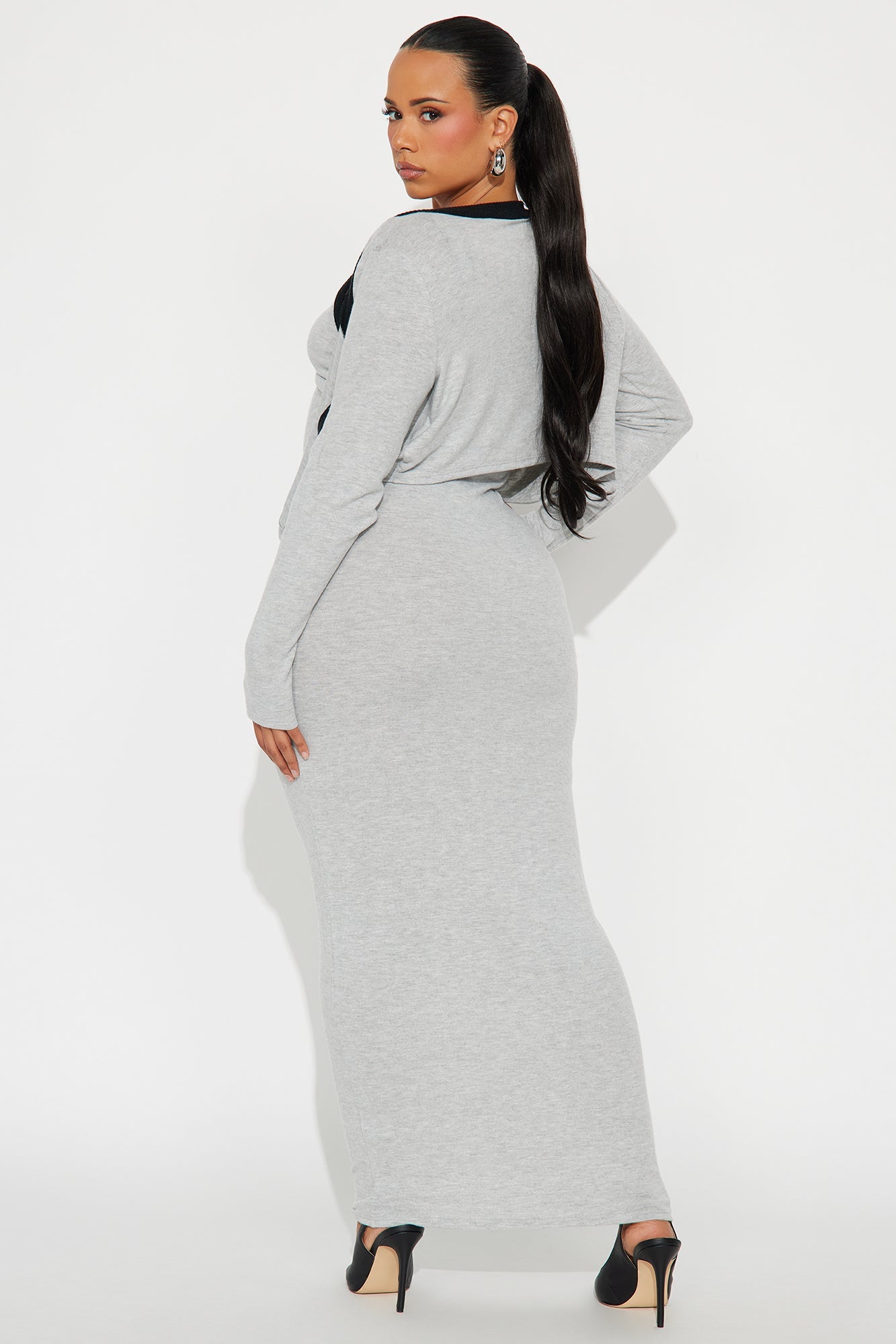 Literally No Maxi Dress Set - Grey/combo