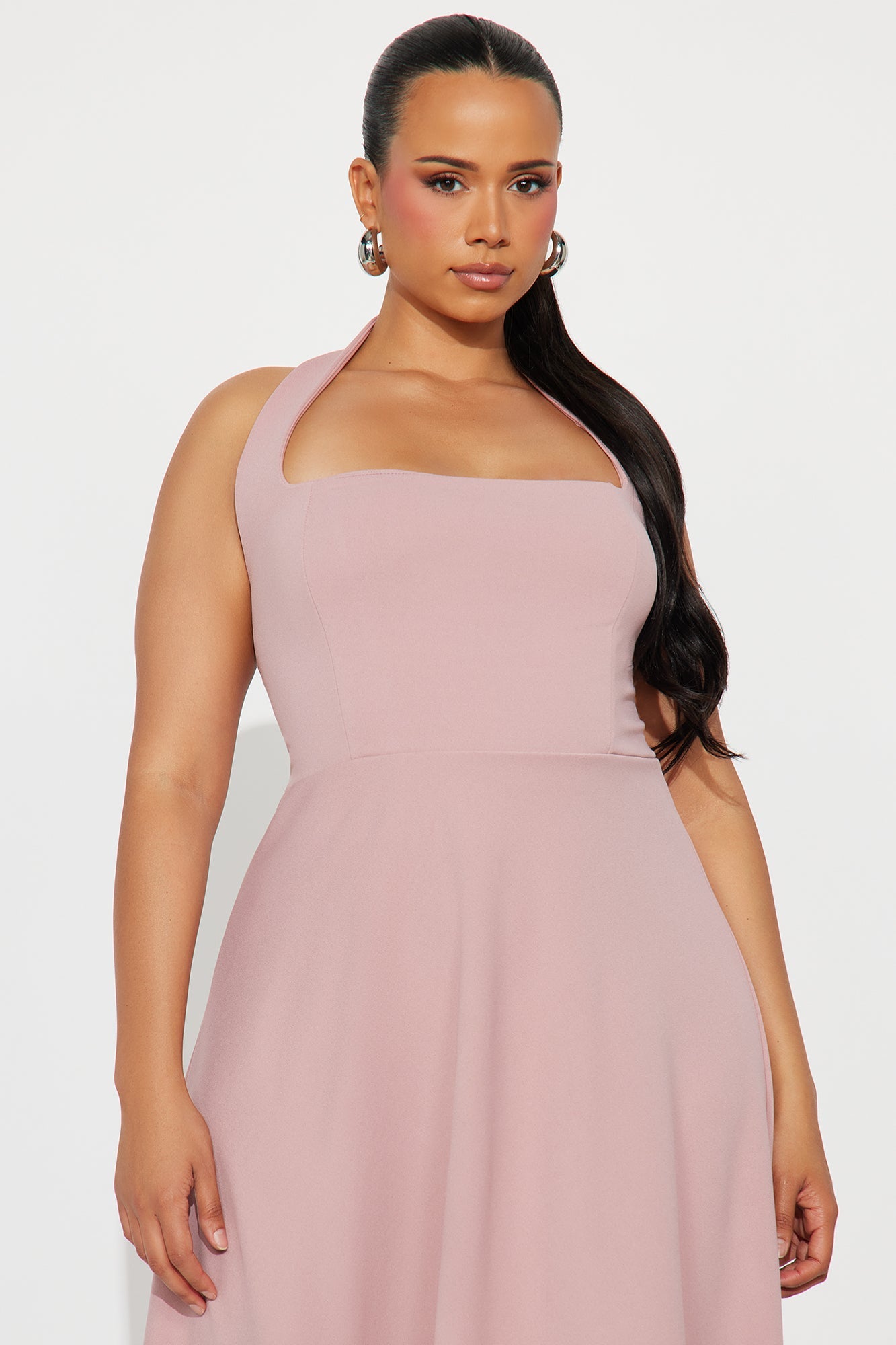 Alena Halter Midi Dress - Mauve