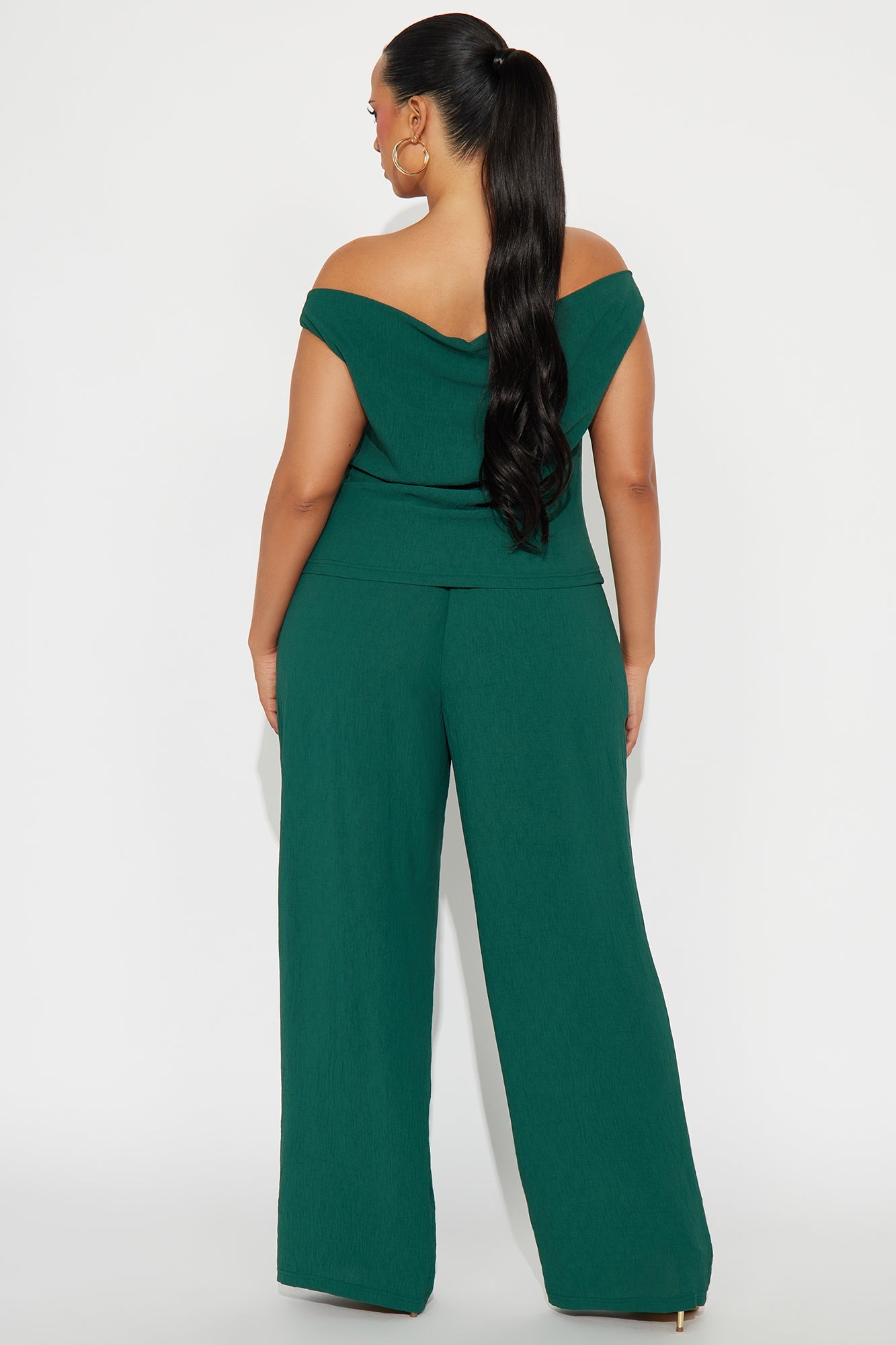 Ana Off Shoulder Pant Set - Hunter