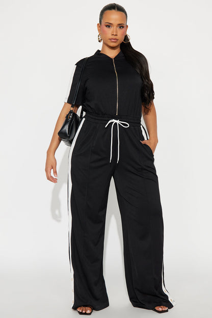 Lianna Short Sleeve Jumpsuit - Black