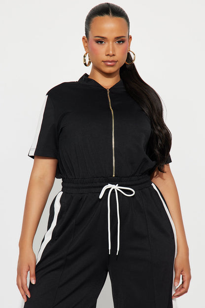 Lianna Short Sleeve Jumpsuit - Black