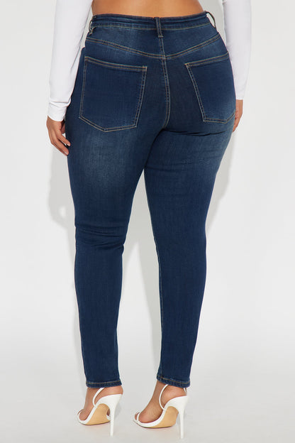 Forever Fitting Mid Rise Skinny Jeans - Dark Wash