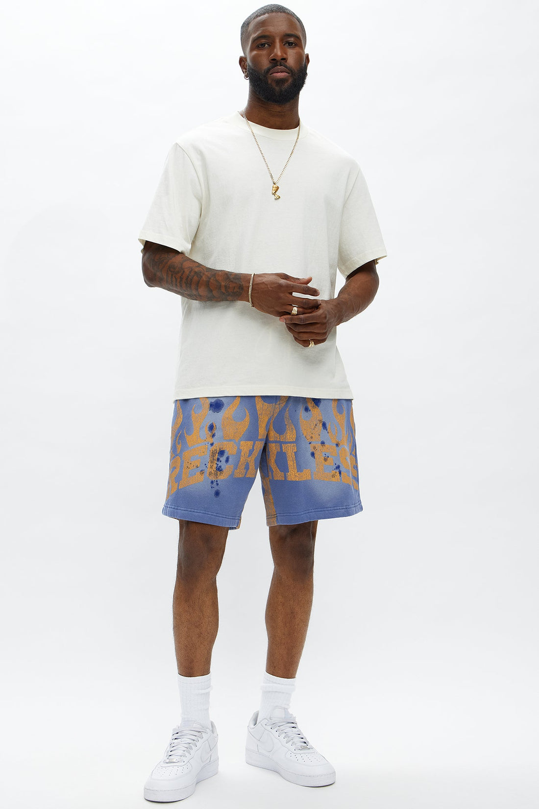 Reckless Rebel Baggy Sweatshort - Indigo