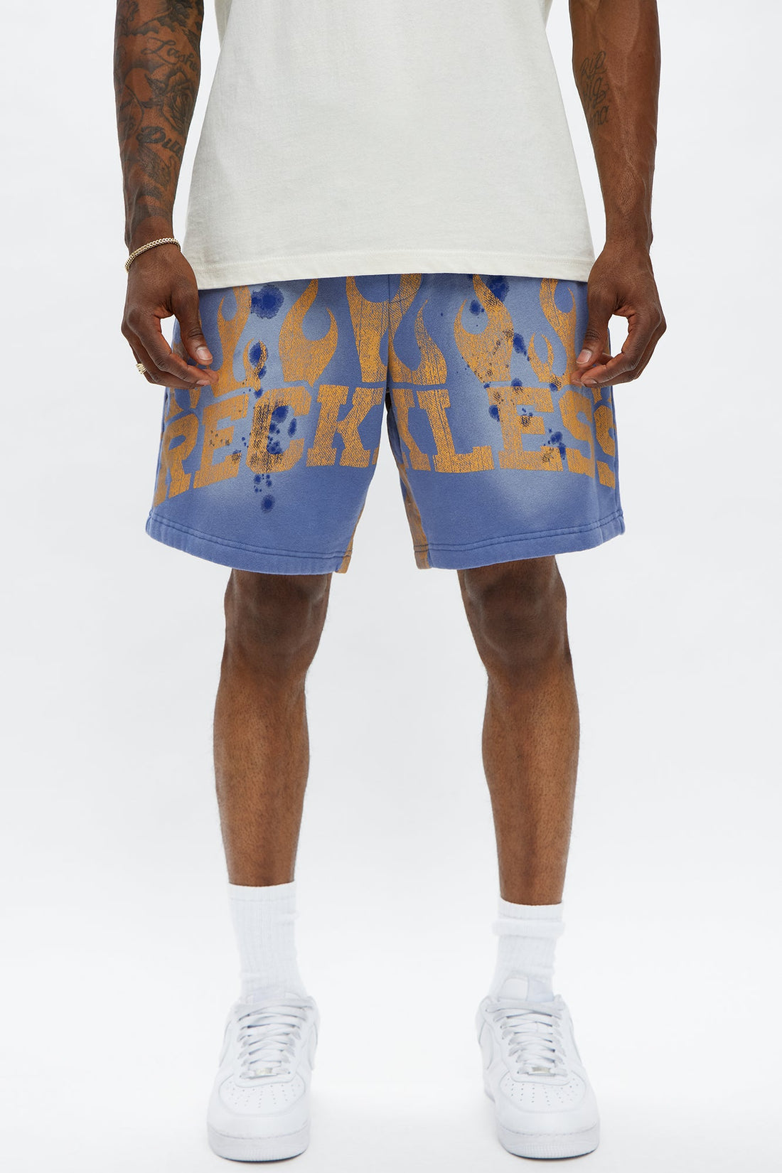 Reckless Rebel Baggy Sweatshort - Indigo