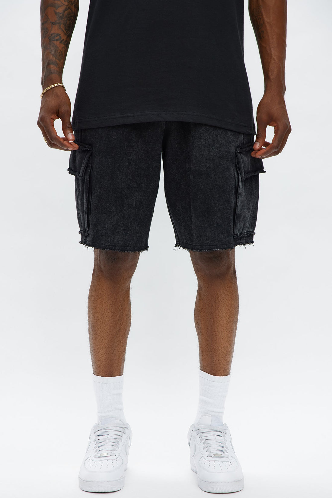 Cargo Baggy Sweatshort - Black