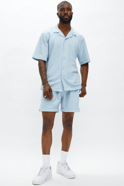 Dean Textured Short - Light Blue