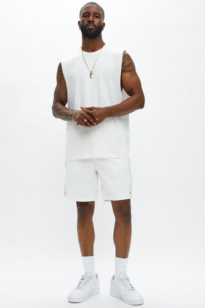 Relaxed Bright Stars Studded Sweatshorts - White