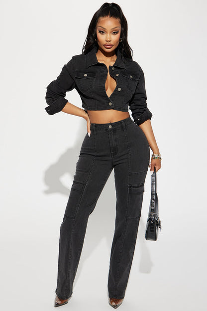 Non Disclosure Stretch Denim Jacket - Black Wash