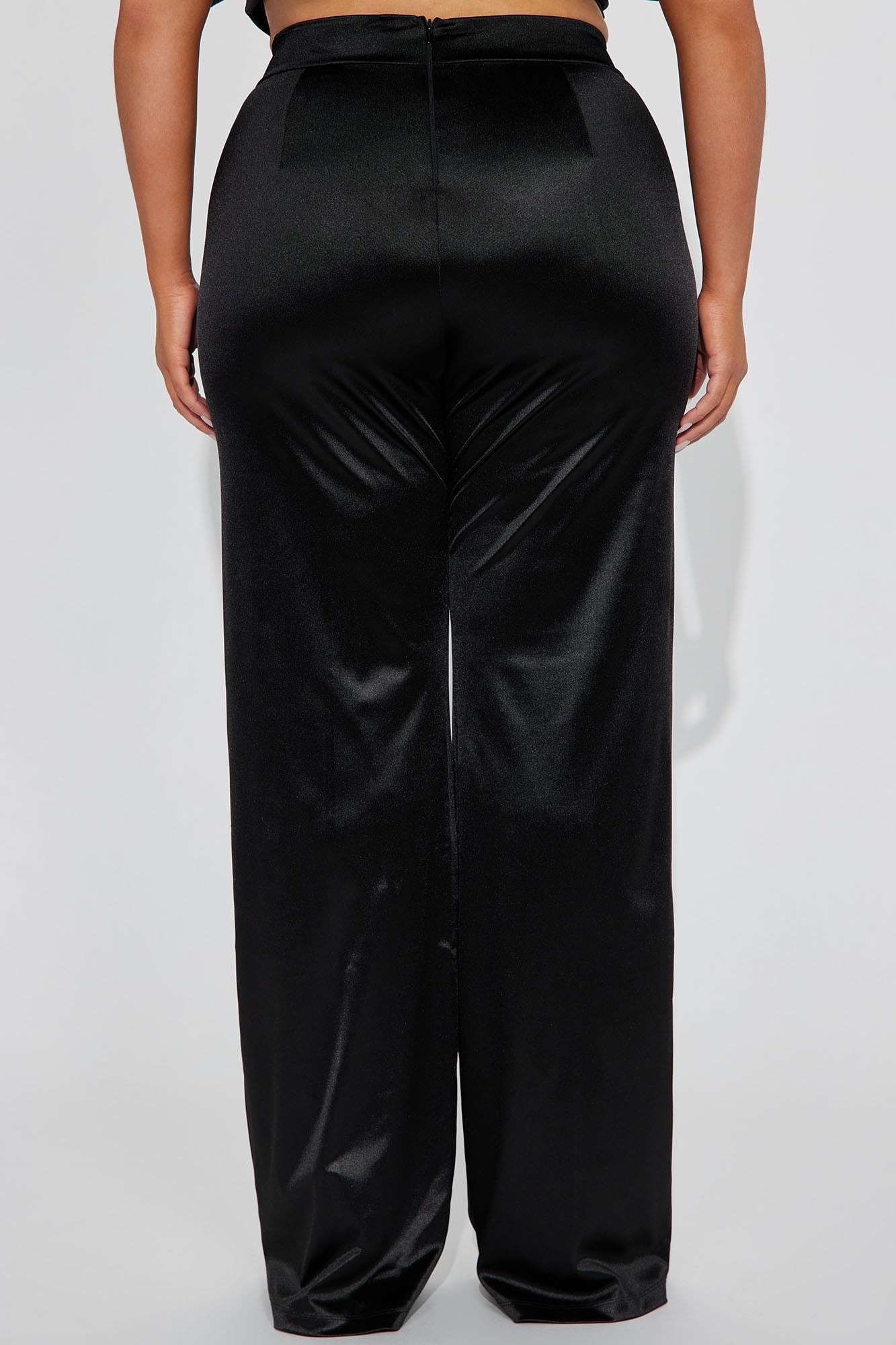 Make A Wish Stretch Satin Pants - Black