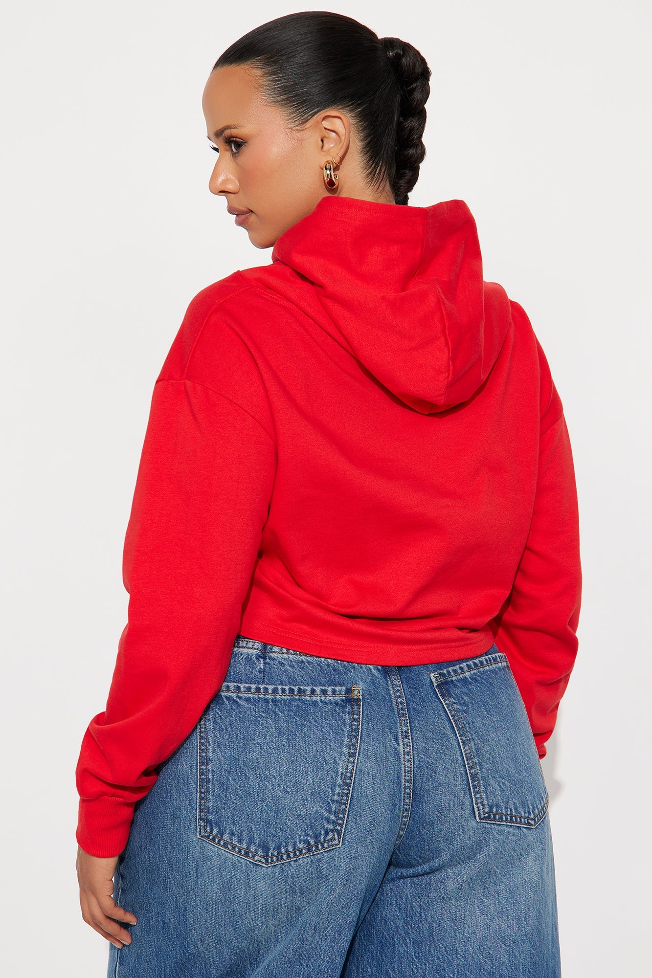 Budweiser Cropped Hoodie - Red