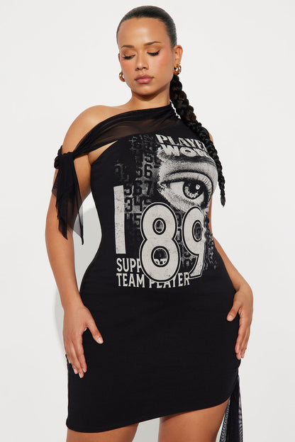 Players World Cotton Mini Dress - Black