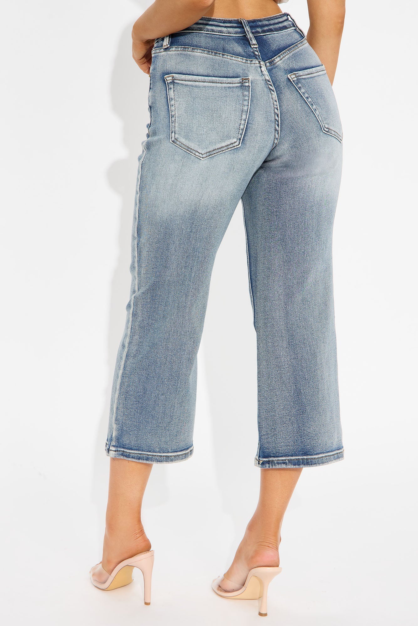 Mainstay Cropped Wide Leg Jeans - Vintage Wash