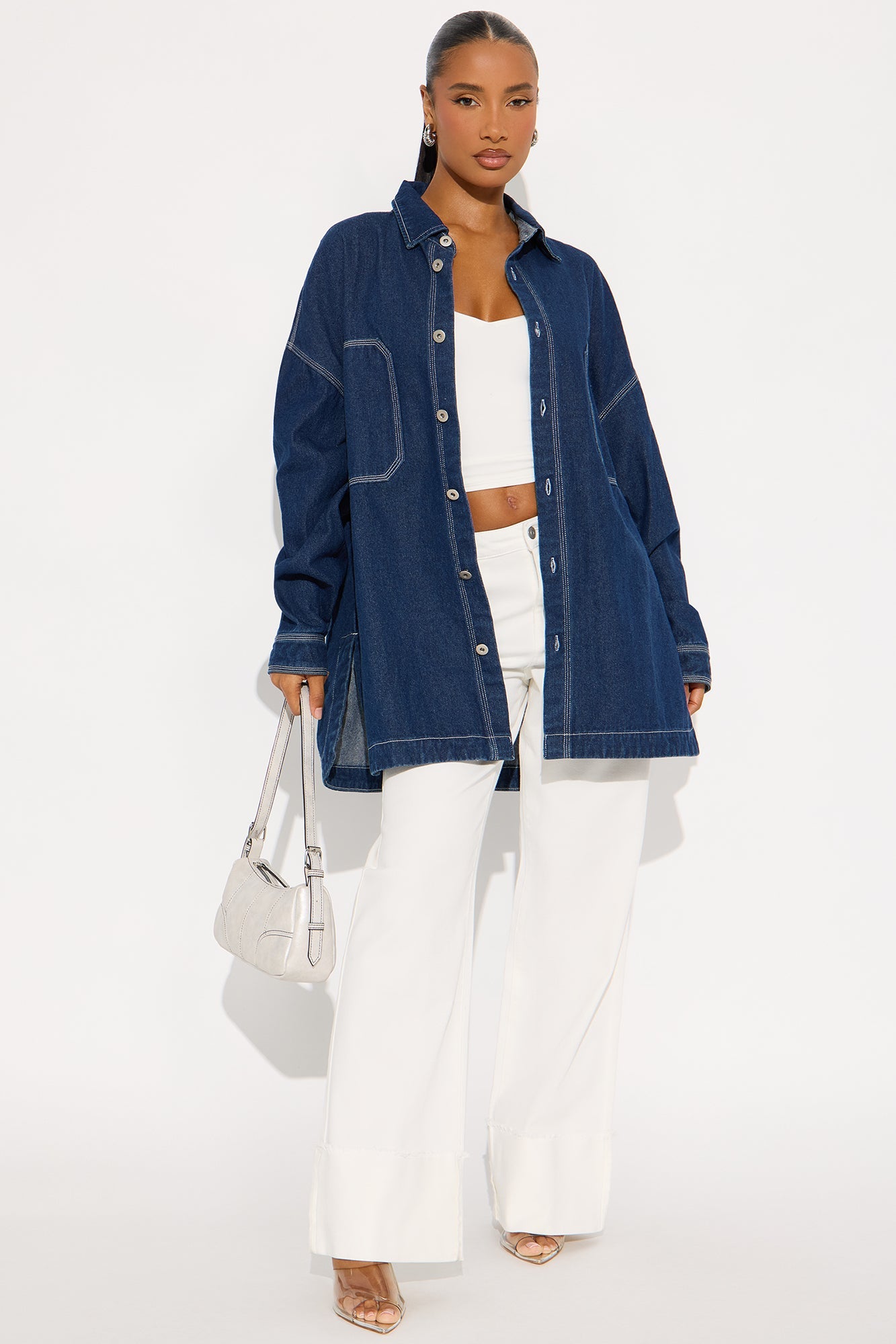 Dylan Contrast Denim Shirt - Dark Wash