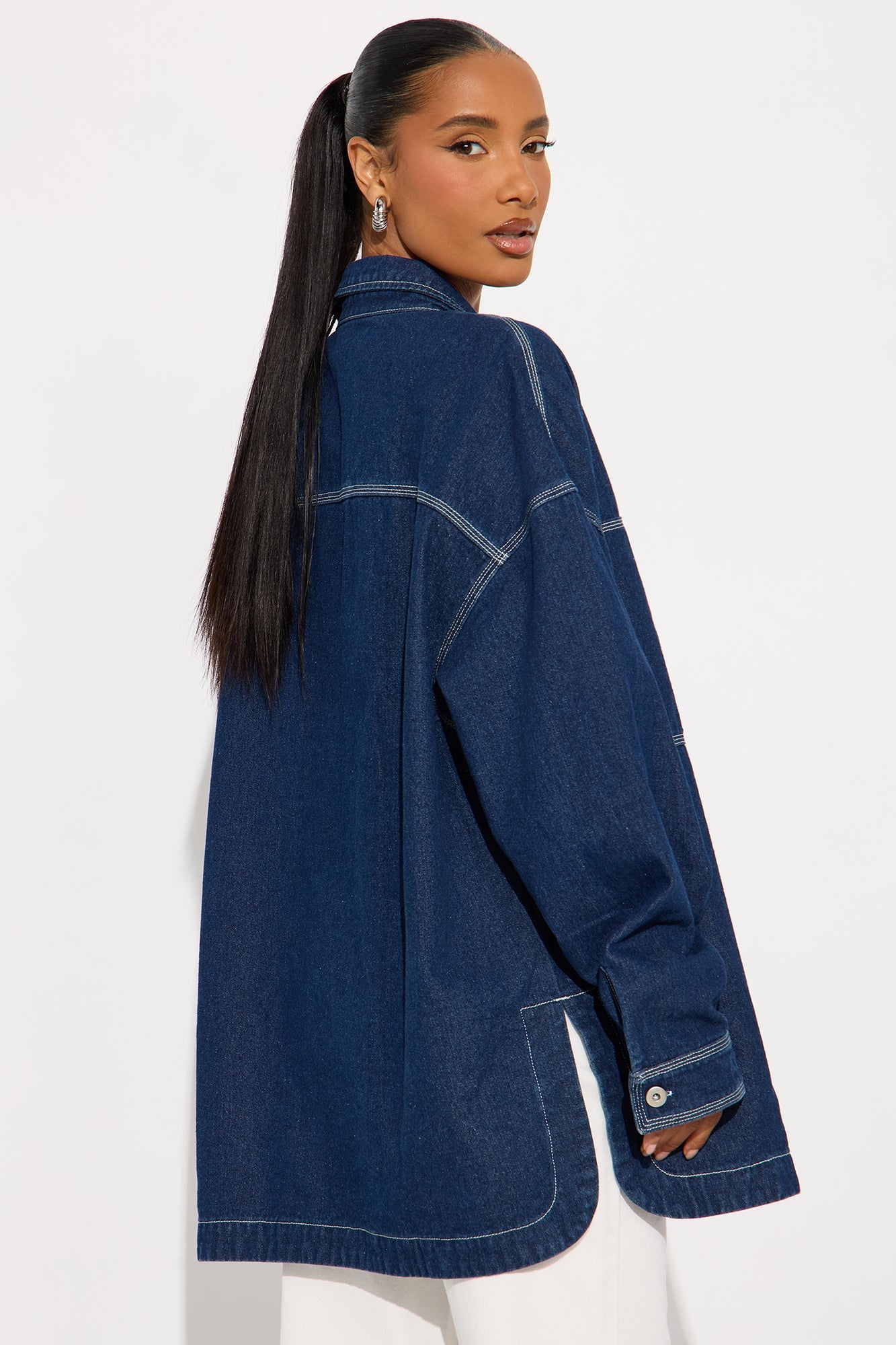 Dylan Contrast Denim Shirt - Dark Wash