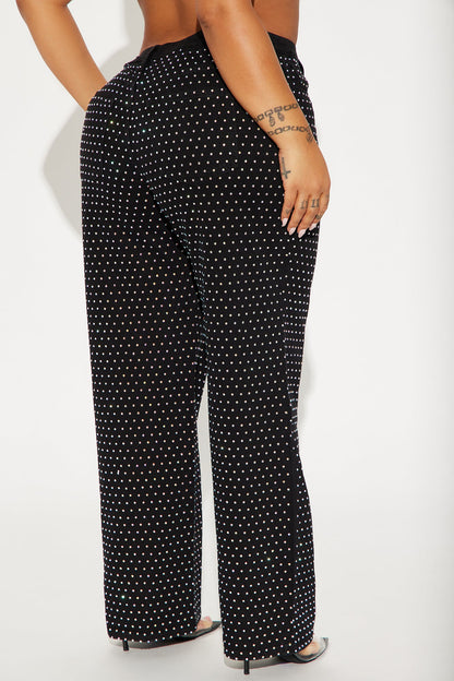 Glo Embellished Wide Leg Jeans - Black