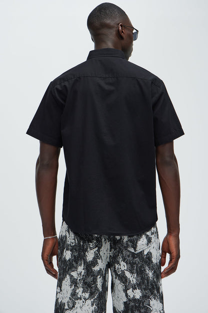Ryland Short Sleeve Button Up Shirt - Black