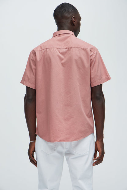 Ryland Short Sleeve Button Up Shirt - Mauve