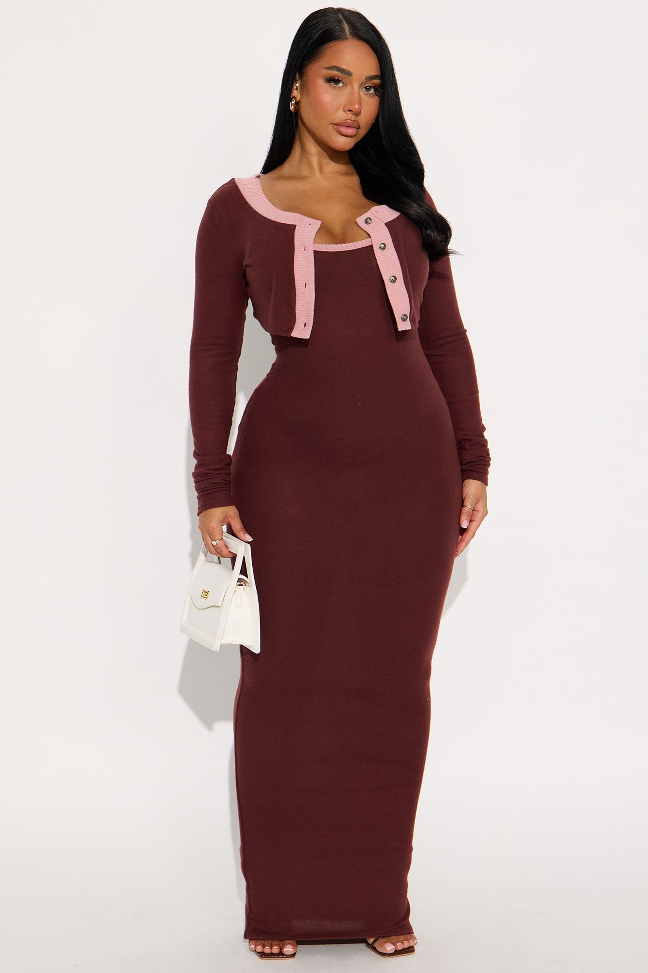 Literally No Maxi Dress Set - Brown/combo