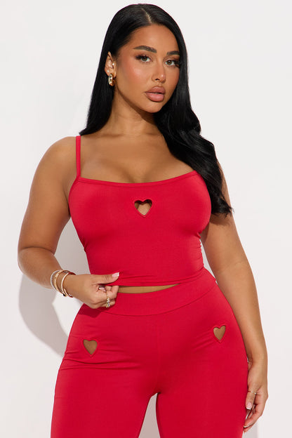 Hearts In Motion Pant Set - Red