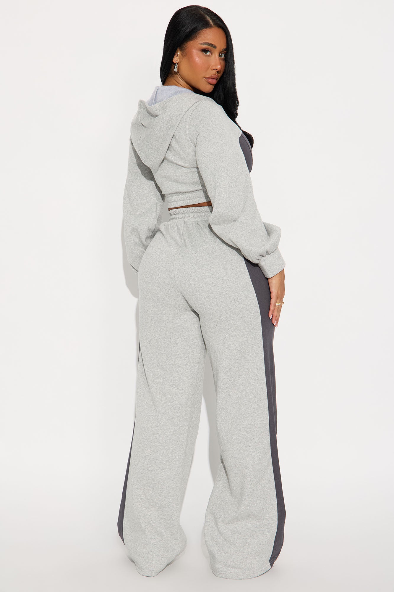 Tatum Fleece Pant Set - Heather Grey