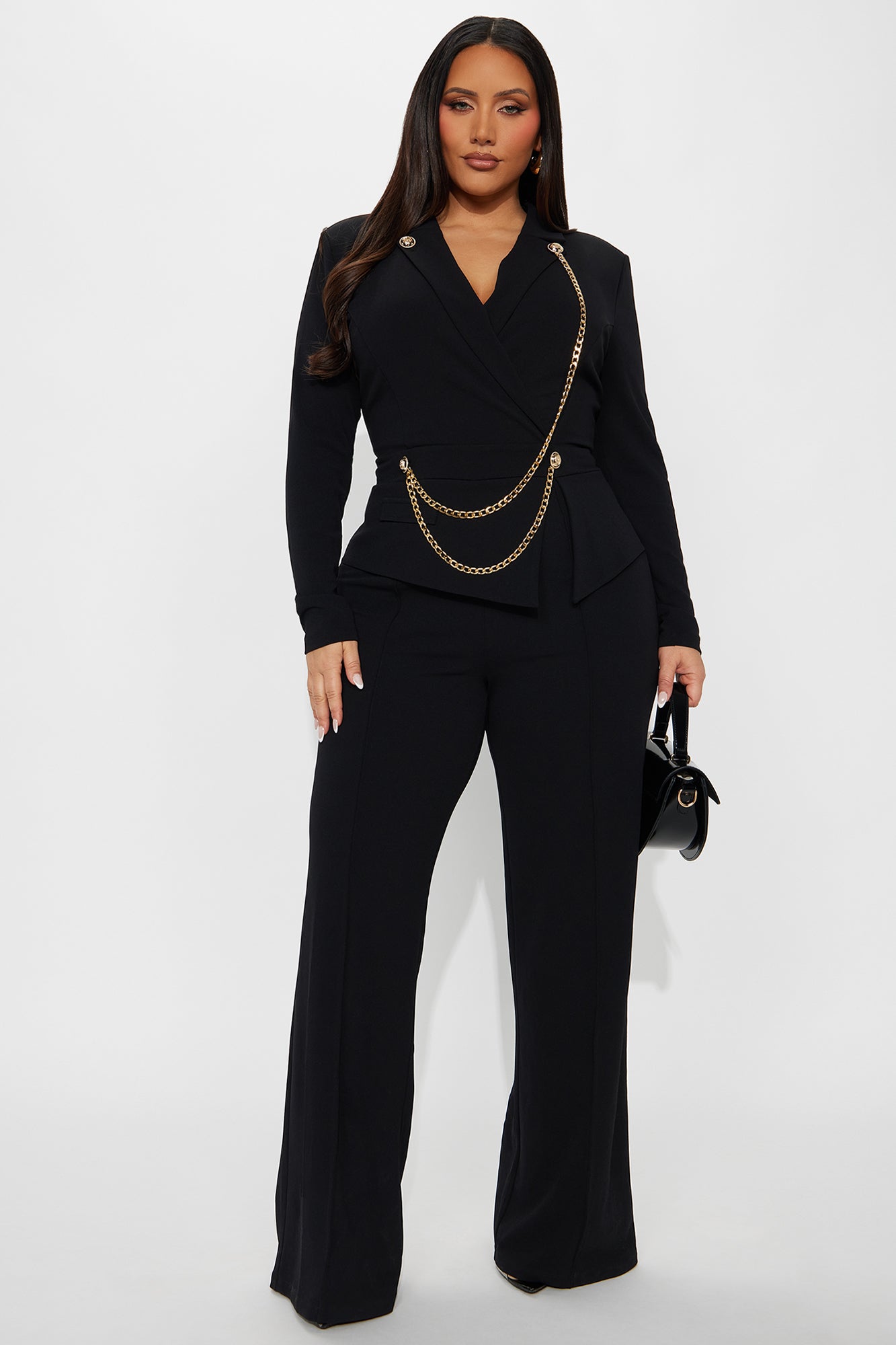 Mikayla Wide Leg Jumpsuit - Black