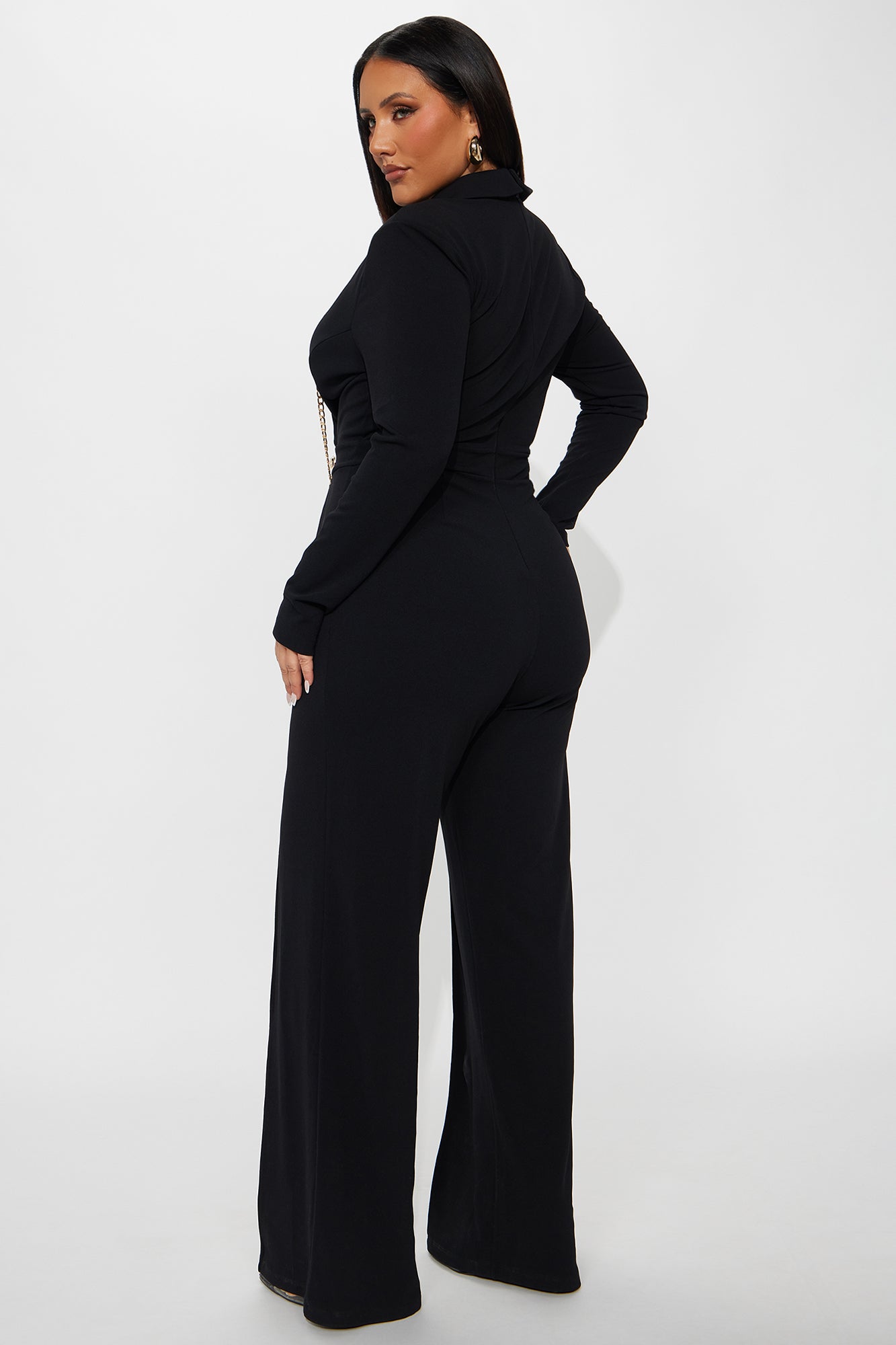 Mikayla Wide Leg Jumpsuit - Black
