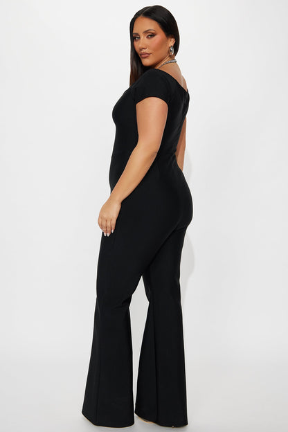 Sienna Bandage Off Shoulder Jumpsuit - Black