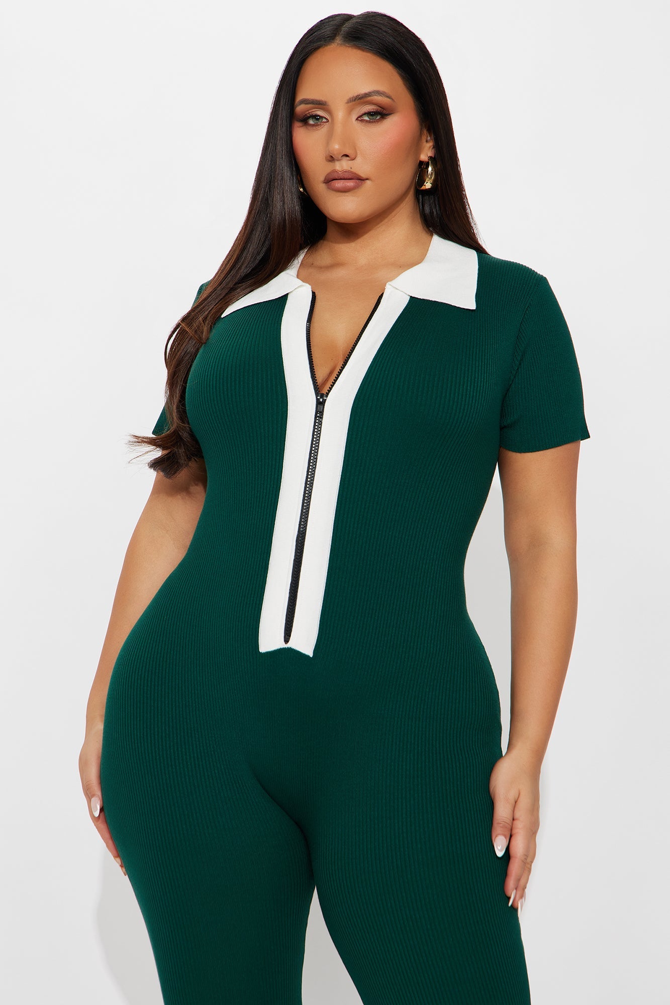 Upcoming Semester Knit Jumpsuit - Hunter