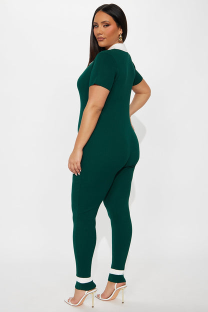 Upcoming Semester Knit Jumpsuit - Hunter