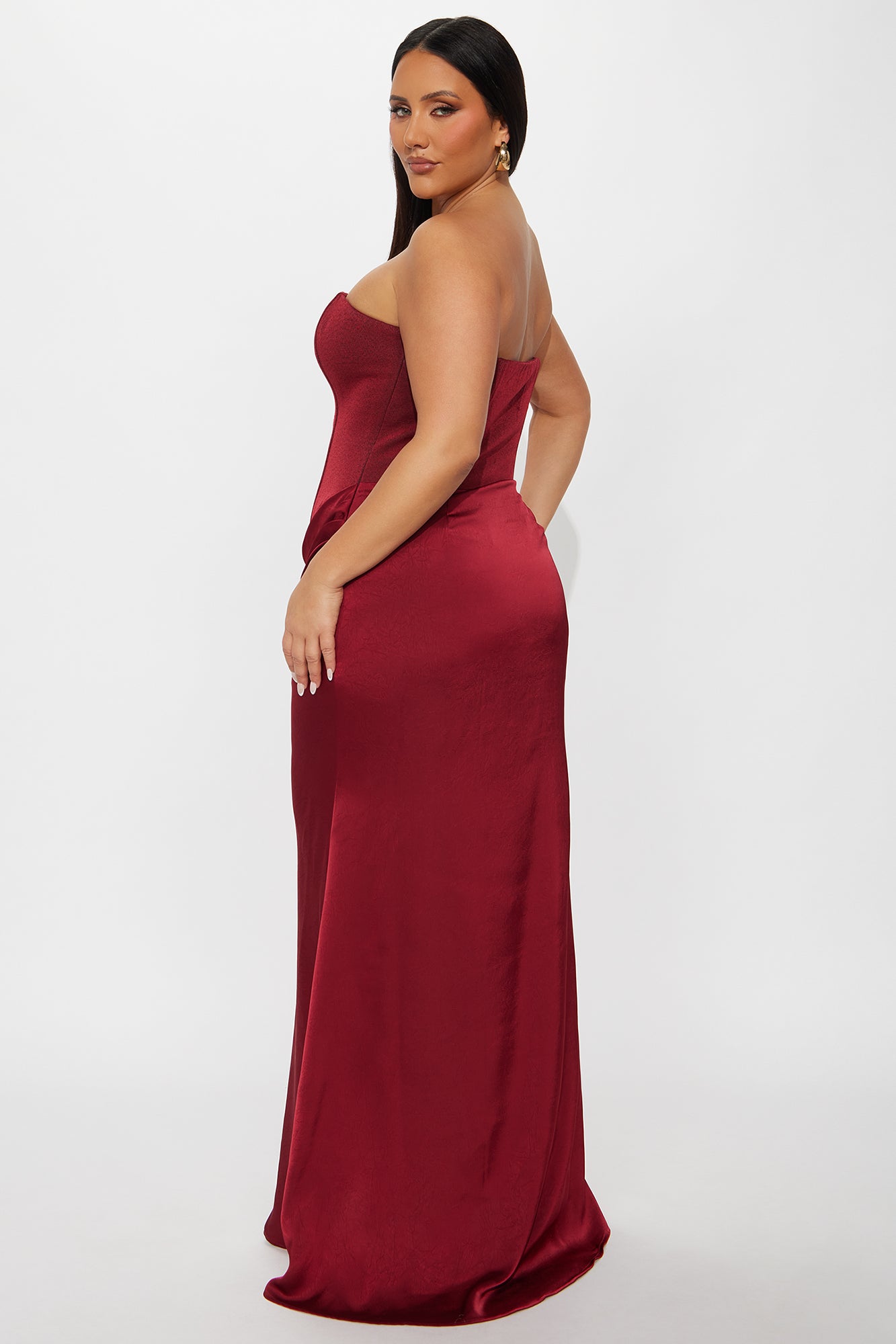 Girl Of Your Dreams Gown - Burgundy/combo