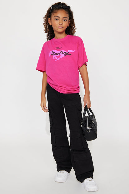 Mini Ford Mustang Short Sleeve Front/Back Tee - Pink