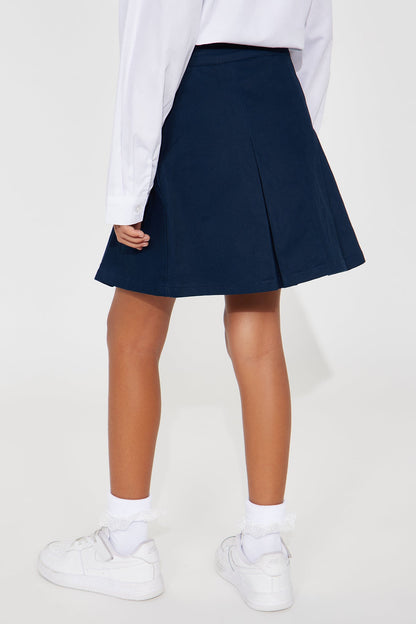 Mini Pleated Uniform Skort - Navy