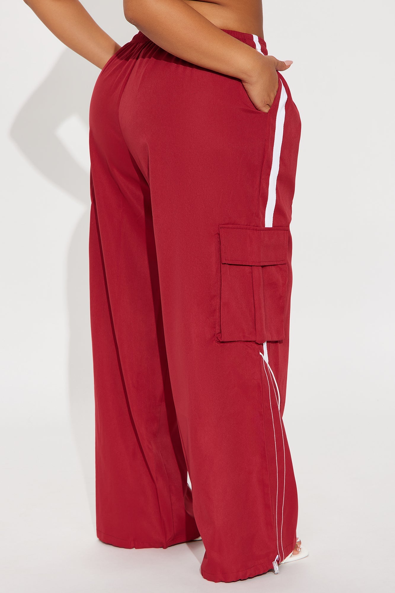 Get To Know Me Cargo Track Pant - DarkRed
