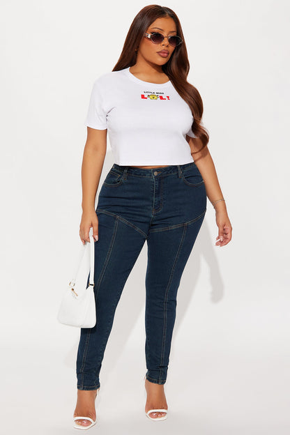 Little Miss Pop LOL Baby Tee - White