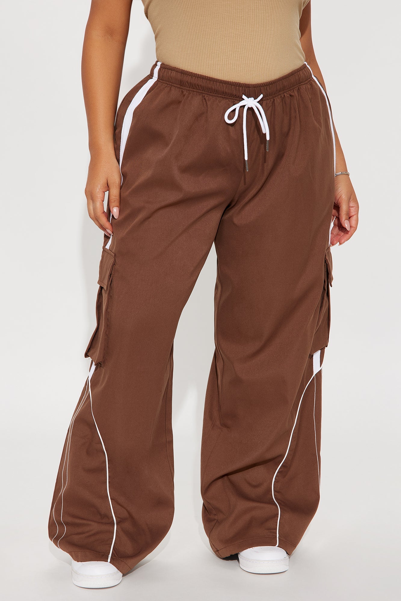 Get To Know Me Cargo Track Pant - Chocolate/Combo