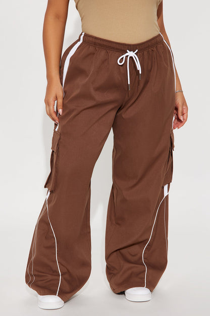 Get To Know Me Cargo Track Pant - Chocolate/Combo